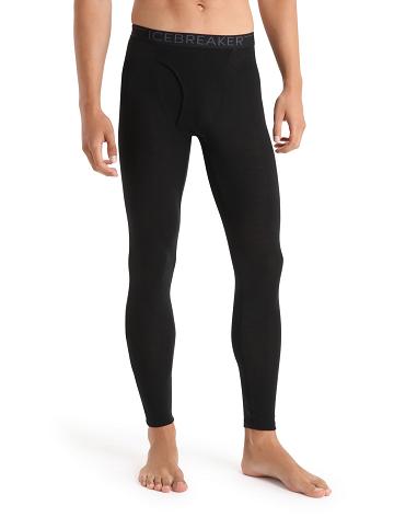 Base Layers Icebreaker Merino 175 Everyday Thermal Leggings With Fly Męskie Czarne | PL 1547EBCX